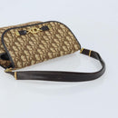 Christian Dior Trotter Canvas Shoulder Bag Brown Gold Auth YKZ048-7