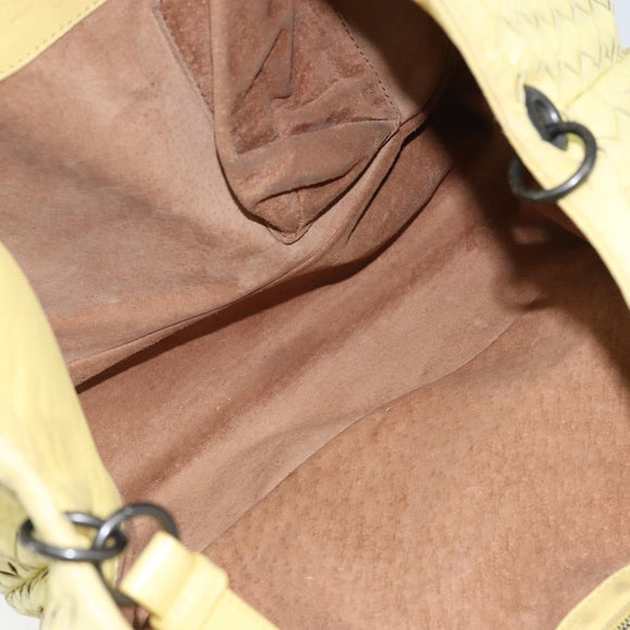 BOTTEGA VENETA INTRECCIATO Hand Bag Leather Yellow 125787 Auth YKZ050