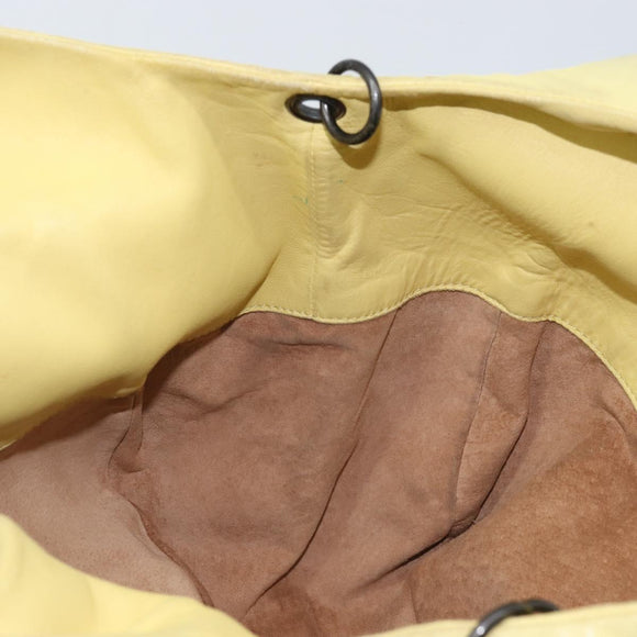 BOTTEGA VENETA INTRECCIATO Hand Bag Leather Yellow 125787 Auth YKZ050