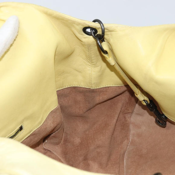BOTTEGA VENETA INTRECCIATO Hand Bag Leather Yellow 125787 Auth YKZ050