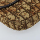 Christian Dior Trotter Canvas Shoulder Bag Beige Gold Auth YKZ051-14