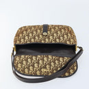 Christian Dior Trotter Canvas Shoulder Bag Beige Gold Auth YKZ051-11