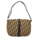 Christian Dior Trotter Canvas Shoulder Bag Beige Gold Auth YKZ051-2