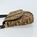 Christian Dior Trotter Canvas Shoulder Bag Beige Gold Auth YKZ051-4