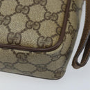 GUCCI GG Supreme Clutch Bag PVC Beige Gold Auth YKZ053-15