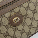 GUCCI GG Supreme Clutch Bag PVC Beige Gold Auth YKZ053-17