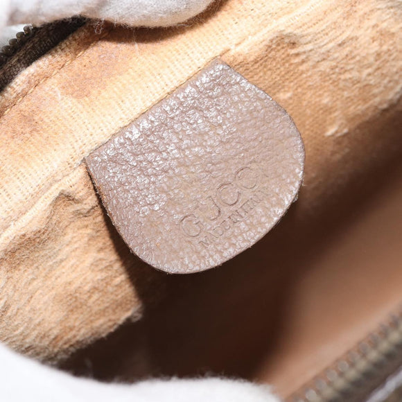 GUCCI GG Supreme Clutch Bag PVC Beige Gold Auth YKZ053