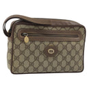 GUCCI GG Supreme Clutch Bag PVC Beige Gold Auth YKZ053-1