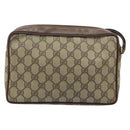GUCCI GG Supreme Clutch Bag PVC Beige Gold Auth YKZ053-2