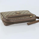 GUCCI GG Supreme Clutch Bag PVC Beige Gold Auth YKZ053-5