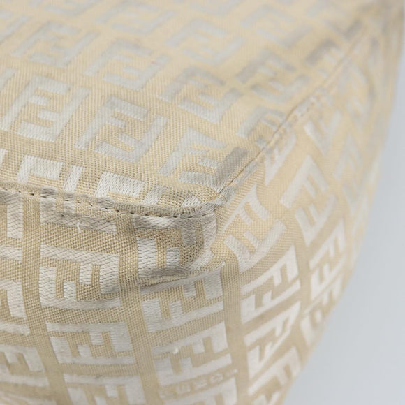 FENDI Zucchino Canvas Hand Pouch Bag Ivory Auth YKZ054