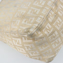 FENDI Zucchino Canvas Hand Pouch Bag Ivory Auth YKZ054-15