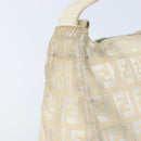FENDI Zucchino Canvas Hand Pouch Bag Ivory Auth YKZ054-9
