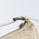 FENDI Zucchino Canvas Hand Pouch Bag Ivory Auth YKZ054-18