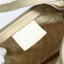 FENDI Zucchino Canvas Hand Pouch Bag Ivory Auth YKZ054-19