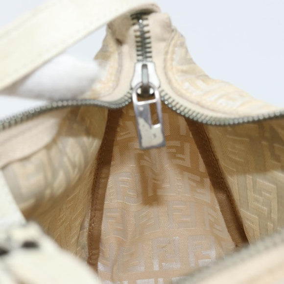 FENDI Zucchino Canvas Hand Pouch Bag Ivory Auth YKZ054