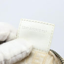 FENDI Zucchino Canvas Hand Pouch Bag Ivory Auth YKZ054-12