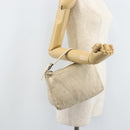 FENDI Zucchino Canvas Hand Pouch Bag Ivory Auth YKZ054-22