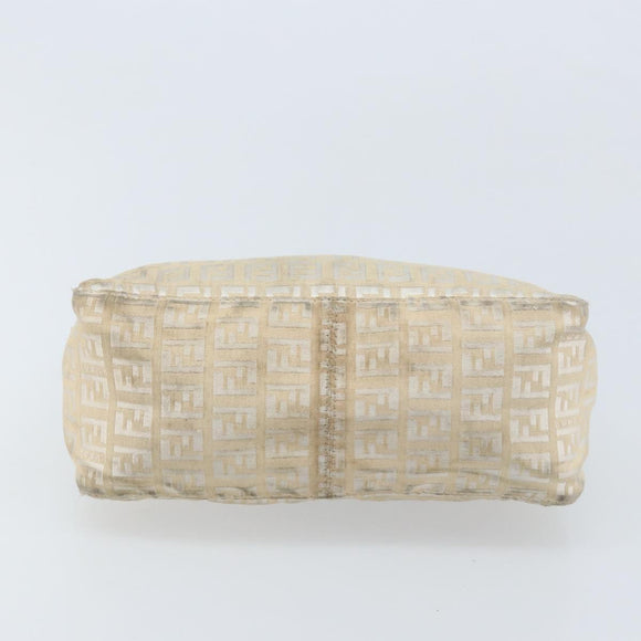 FENDI Zucchino Canvas Hand Pouch Bag Ivory Auth YKZ054