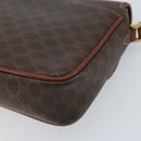 CELINE Macadam Canvas Shoulder Bag PVC Leather Brown Gold Auth YKZ056-18