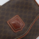 CELINE Macadam Canvas Shoulder Bag PVC Leather Brown Gold Auth YKZ056-20