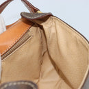 CELINE Macadam Canvas Shoulder Bag PVC Leather Brown Gold Auth YKZ056-22