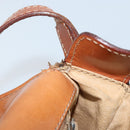 CELINE Macadam Canvas Shoulder Bag PVC Leather Brown Gold Auth YKZ056-9