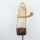CELINE Macadam Canvas Shoulder Bag PVC Leather Brown Gold Auth YKZ056-26