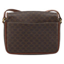 CELINE Macadam Canvas Shoulder Bag PVC Leather Brown Gold Auth YKZ056-2