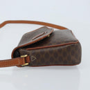 CELINE Macadam Canvas Shoulder Bag PVC Leather Brown Gold Auth YKZ056-4