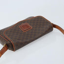 CELINE Macadam Canvas Shoulder Bag PVC Leather Brown Gold Auth YKZ056-14