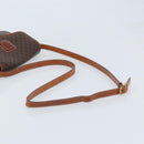 CELINE Macadam Canvas Shoulder Bag PVC Leather Brown Gold Auth YKZ056-6