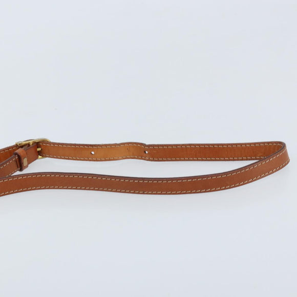 CELINE Macadam Canvas Shoulder Bag PVC Leather Brown Gold Auth YKZ056