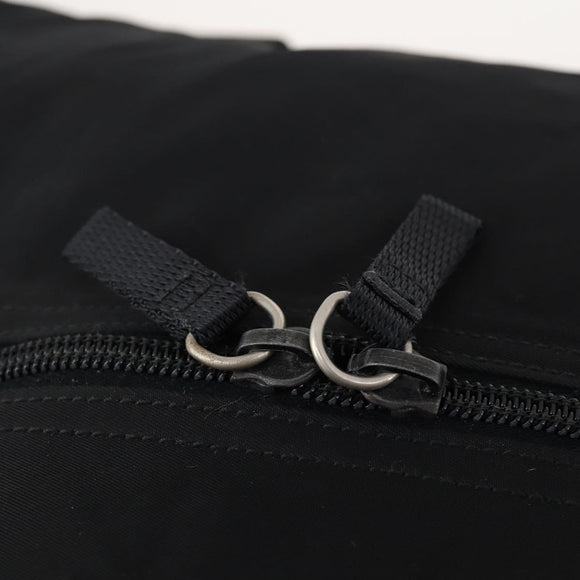 PRADA Boston Bag Nylon 2-weg Zwart Zilver Auth YKZ057