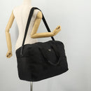PRADA Boston Bag Nylon 2way Black Silver Auth YKZ057-24