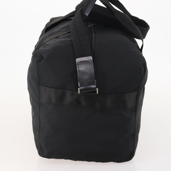 PRADA Boston Bag Nylon 2way Black Silver Auth YKZ057