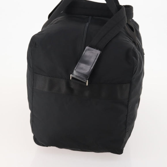 PRADA Boston Bag Nylon 2way Black Silver Auth YKZ057