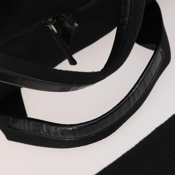PRADA Boston Bag Nylon 2way Black Silver Auth YKZ057
