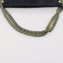 CHANEL Matelasse Chain Hand Bag Cotton Navy Gold CC Auth YKZ061-7
