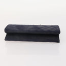 CHANEL Matelasse Chain Hand Bag Cotton Navy Gold CC Auth YKZ061-5