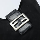FENDI Hand Bag Nylon Black Silver Auth YKZ062-10