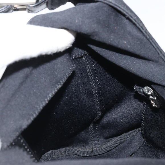FENDI Hand Bag Nylon Black Silver Auth YKZ062