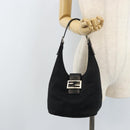 FENDI Hand Bag Nylon Black Silver Auth YKZ062-23