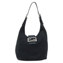 FENDI Hand Bag Nylon Black Silver Auth YKZ062-13