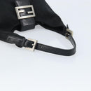 FENDI Hand Bag Nylon Black Silver Auth YKZ062-7