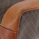 CELINE Macadam Canvas Purse Shoulder Bag PVC Leather Brown Gold Auth YKZ068-14