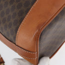 CELINE Macadam Canvas Purse Shoulder Bag PVC Leather Brown Gold Auth YKZ068-16