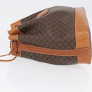 CELINE Macadam Canvas Purse Shoulder Bag PVC Leather Brown Gold Auth YKZ068-4