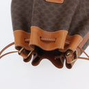 CELINE Macadam Canvas Purse Shoulder Bag PVC Leather Brown Gold Auth YKZ068-6