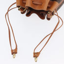 CELINE Macadam Canvas Purse Shoulder Bag PVC Leather Brown Gold Auth YKZ068-7
